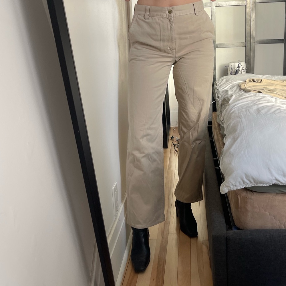 Aritzia TNA Beige Utility Pants | 100% Cotton | Size 8 | Repairable Pocket
